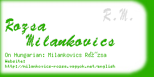 rozsa milankovics business card